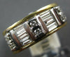 ESTATE WIDE .47CT DIAMOND 14KT YELLOW GOLD 3D ROUND & BAGUETTE ANNIVERSARY RING