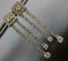 ESTATE 1.60CT DIAMOND 14KT WHITE GOLD 3D CLASSIC SQUARE HANGING EARRINGS #1676