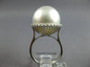 LARGE .44CT DIAMOND & AAA SOUTH SEA PEARL 18K WHITE GOLD ROUND CLASSIC HALO RING