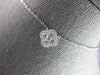 ESTATE .58CT DIAMOND 14KT WHITE GOLD 3D CLASSIC FLOWER LOVE NECKLACE