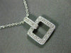 ESTATE .15CT DIAMOND 14KT WHITE GOLD CLASSIC OPEN SQUARE FILIGREE PENDANT #20917