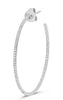 ESTATE 0.14CT DIAMOND 14KT WHITE GOLD 3D CLASSIC ROUND HOOP HANGING EARRINGS