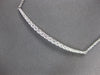 ESTATE LARGE .47CT DIAMOND 18KT WHITE GOLD CLASSIC GRADUATING BAR LOVE NECKLACE