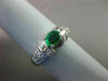ANTIQUE 2.21CT DIAMOND & AAA COLOMBIAN EMERALD 18KT WHITE GOLD ENGAGEMENT RING