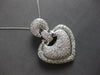 EXTRA LARGE 2.60CT DIAMOND 18KT WHITE GOLD PUFF HEART ENHANCER NECKLACE #28058