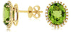 5.75CT DIAMOND & AAA PERIDOT 14KT YELLOW GOLD 3D OVAL & ROUND HALO STUD EARRINGS