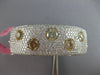 EXTRA LARGE 15.56CT WHITE & YELLOW DIAMOND 18KT 2 TONE GOLD CUFF BANGLE BRACELET