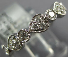 ESTATE .59CT DIAMOND 18KT WHITE GOLD 3D HEART SHAPE ETERNITY ANNIVERSARY RING