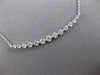 ESTATE .56CT DIAMOND 18K WHITE GOLD ROUND GRADUATING BAR HAPPY FACE FUN NECKLACE