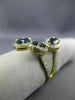ESTATE LARGE 3.12CT DIAMOND & AAA SAPPHIRE 14K YELLOW GOLD 3D OVAL HALO FUN RING