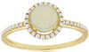ESTATE .66CT DIAMOND & AAA OPAL 14KT YELLOW GOLD 3D CLASSIC ROUND HALO FUN RING