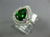 LARGE 2.15CT DIAMOND & AAA RUSSALITE 14KT WHITE GOLD PEAR SHAPE ENGAGEMENT RING