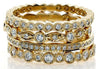 LARGE .6CT DIAMOND 18K YELLOW GOLD MULTI ROW FILIGREE STACKABLE ANNIVERSARY RING