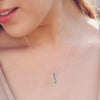 .50CT BLUE DIAMOND 14KT WHITE GOLD 3D GRADUATING JOURNEY LOVE FLOATING PENDANT