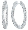 2.0CT DIAMOND 14KT WHITE GOLD 3D CLASSIC ROUND INSIDE OUT HOOP HANGING EARRINGS