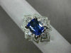 LARGE 2.46CT DIAMOND & AAA CUSHION CUT TANZANITE 14KT WHITE GOLD ENGAGEMENT RING