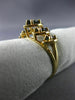 ANTIQUE 1.60CT SAPPHIRE 14KT YELLOW GOLD GRADUATING MARQUISE PYRAMID RING #22654