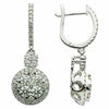 ESTATE 2.17CT DIAMOND 18K 2 TONE GOLD FLOWER CIRCULAR LEVERBACK HANGING EARRINGS