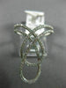 ESTATE LARGE .37CT DIAMOND 14KT WHITE GOLD 3D INFINITY LOVE KNOT LOVE FUN RING