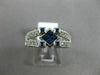 1.08CT ROUND DIAMOND & AAA PRINCESS SAPPHIRE 14KT WHITE GOLD INVISIBLE FUN RING