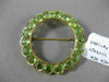 ANTIQUE LARGE 8.05CT AAA PERIDOT 14KT YELLOW GOLD 3D FLOWER CIRCULAR BROOCH PIN