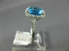 ESTATE 2.90CT DIAMOND & AAA BLUE TOPAZ 14KT WHITE GOLD CUSHION SQUARE HALO RING
