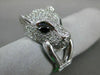 ESTATE LARGE .66CT DIAMOND & AAA DARK SAPPHIRE 18KT WHITE GOLD HAPPY TIGER RING