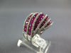 LARGE 2.85CT DIAMOND & AAA RUBY 14KT WHITE GOLD MULTI ROW CRISS CROSS FUN RING