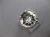 LARGE 5.66CT DIAMOND & AAA AQUAMARINE 14KT WHITE GOLD ROUND HALO ENGAGEMENT RING
