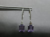 ESTATE 3.17CT DIAMOND & AAA AMETHYST 14KT WHITE GOLD LEVERBACK HANGING EARRINGS