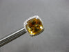 LARGE 3.93CT DIAMOND & AAA CITRINE 18KT WHITE GOLD CUSHION & ROUND STUD EARRINGS