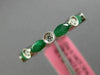 ESTATE .90CT DIAMOND & AAA EMERALD 18K WHITE GOLD SEMI ETERNITY ANNIVERSARY RING