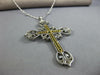 ANTIQUE LARGE 1.5CT ROSE CUT &OLD MINE DIAMOND & EMERALD 14K WHITE GOLD NECKLACE