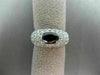 ESTATE WIDE 2.75CT WHITE & OVAL BLACK DIAMOND 14KT WHITE GOLD 3D ENGAGEMENT RING