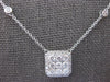 ESTATE .75CT DIAMOND 14KT WHITE GOLD 3D CLUSTER SQUARE HALO BY THE YARD NECKLACE