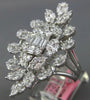 LARGE 4.38CT DIAMOND 18KT WHITE GOLD 3D MULTI SHAPE CLUSTER FLOWER COCKTAIL RING