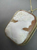 ANTIQUE 14KT YELLOW GOLD HAND CARVED LADY SHELL CAMEO PENDANT PIN & BROOCH #1328