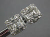 1.08CT DIAMOND 18KT WHITE GOLD 3D ROUND & BAGUETTE CLUSTER SQUARE STUD EARRINGS