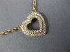 ESTATE .37CT DIAMOND 18KT ROSE GOLD 3D DOUBLE OPEN HEART LOVE NECKLACE