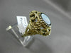 ANTIQUE LARGE BLACK ONYX & OPAL 14K YELLOW GOLD MULTI ROYAL FILIGREE FLOWER RING