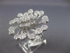ESTATE EXTRA LARGE 3.29CT DIAMOND 18KT WHITE GOLD 3D MULTI FLOWER COCKTAIL RING