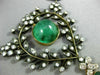 ANTIQUE EXTRA LARGE 33.60CT OLD MINE DIAMOND & AAA EMERALD 14KT GOLD NECKLACE