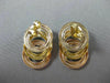 ESTATE LARGE 14K WHITE YELLOW & ROSE GOLD CIRCLE OF LIFE HANGING EARRINGS #22755