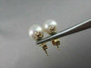 ESTATE .16CT DIAMOND & AAA SOUTH SEA PEARL 14K WHITE GOLD STUD EARRINGS #1772