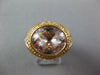 EXTRA LARGE 6.92CT DIAMOND & AAA PINK QUARTZ 14KT YELLOW GOLD FLOWER BEZEL RING