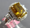 GIA LARGE 3.72CT WHITE & FANCY YELLOW DIAMOND 18KT WHITE GOLD MULTI SHAPE RING