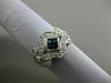ESTATE WIDE 1.10CT DIAMOND SAPPHIRE 14K WHITE GOLD 3D OPEN FILIGREE PROMISE RING