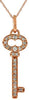 ESTATE .15CT DIAMOND 14KT ROSE GOLD 3D KEY TO YOUR HEART LOVE FLOATING PENDANT