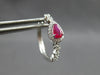 .80CT DIAMOND & AAA RUBY 14KT WHITE GOLD PEAR SHAPE & ROUND HUGGIE HOOP EARRINGS
