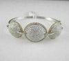 ANTIQUE WIDE DIAMOND 18KT ROSE WHITE GOLD CIRCLE BANGLE